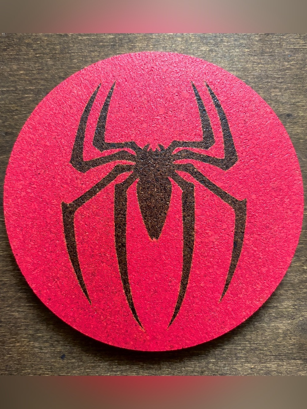 Spider-Man Tobey Maguire Logo Laser Engraved Painted Cork Coaster